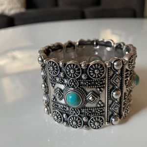 Faux Turquoise and Silver Bracelet